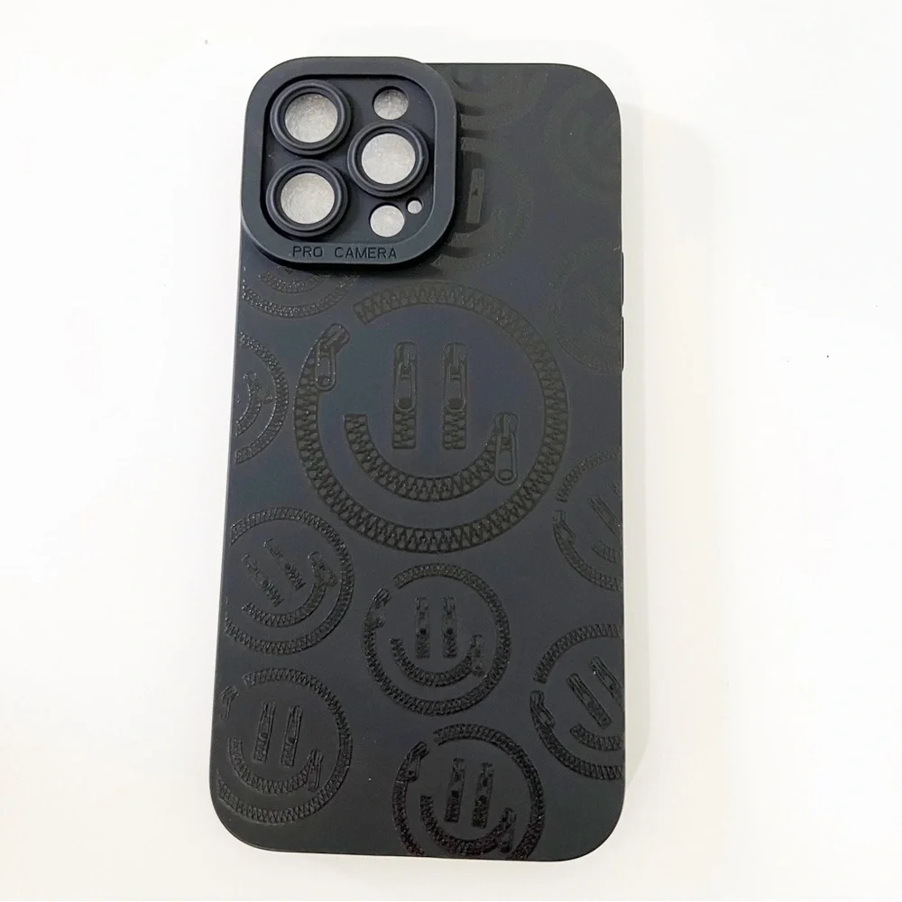 iPhone 13 Pro Max Happy Face Graphic Cellphone Case